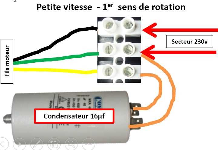 Schéma de branchement moteur électrique 230v monophasé